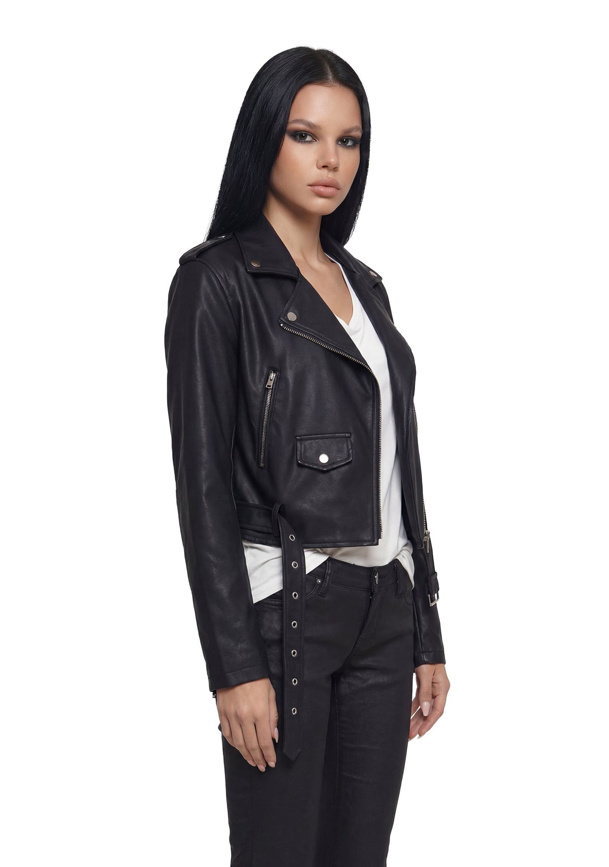 Siren Waxed Leather Moto Jacket