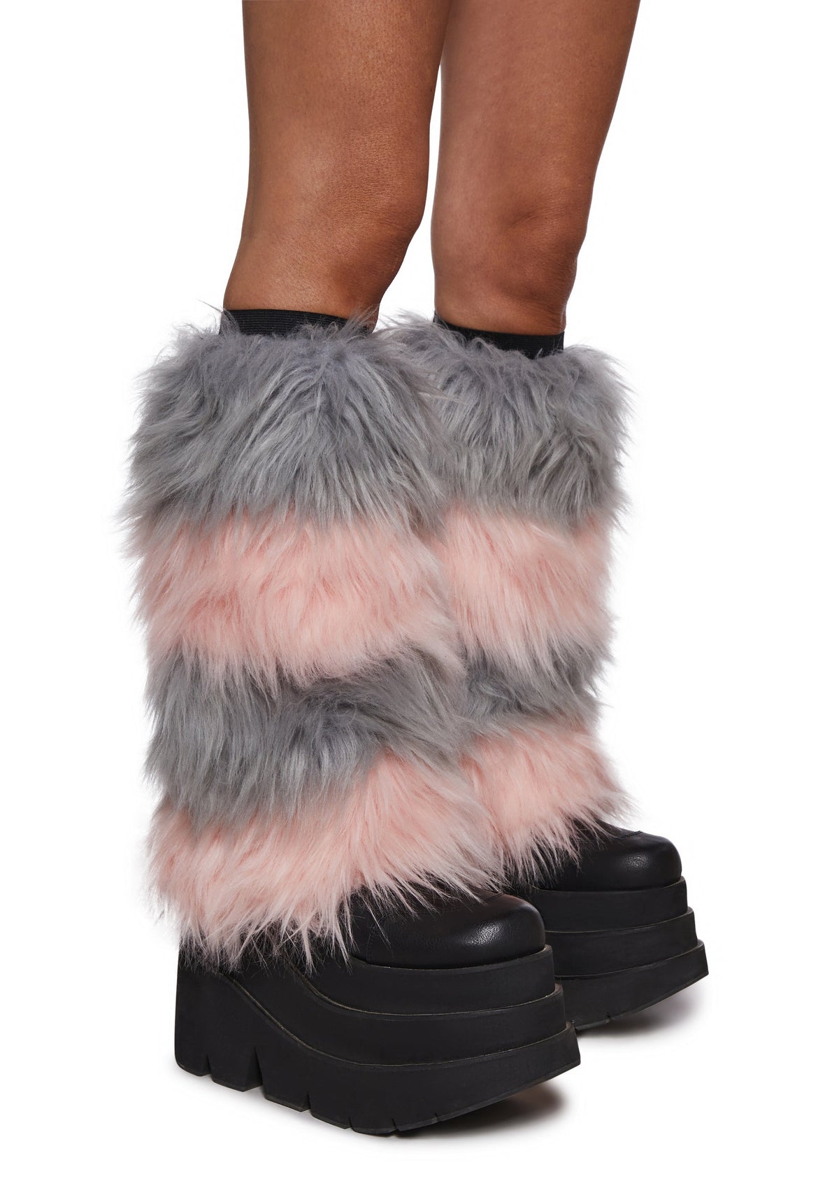 Your Digits Striped Fur Leg Warmers