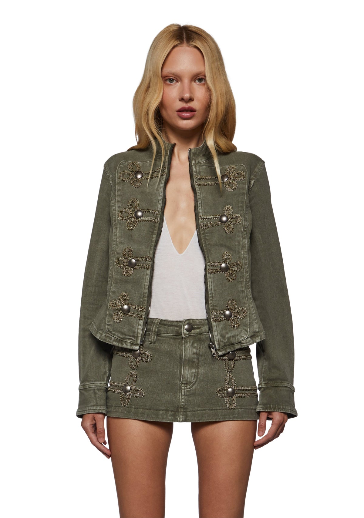 Military Parade Twill Jacket - Green