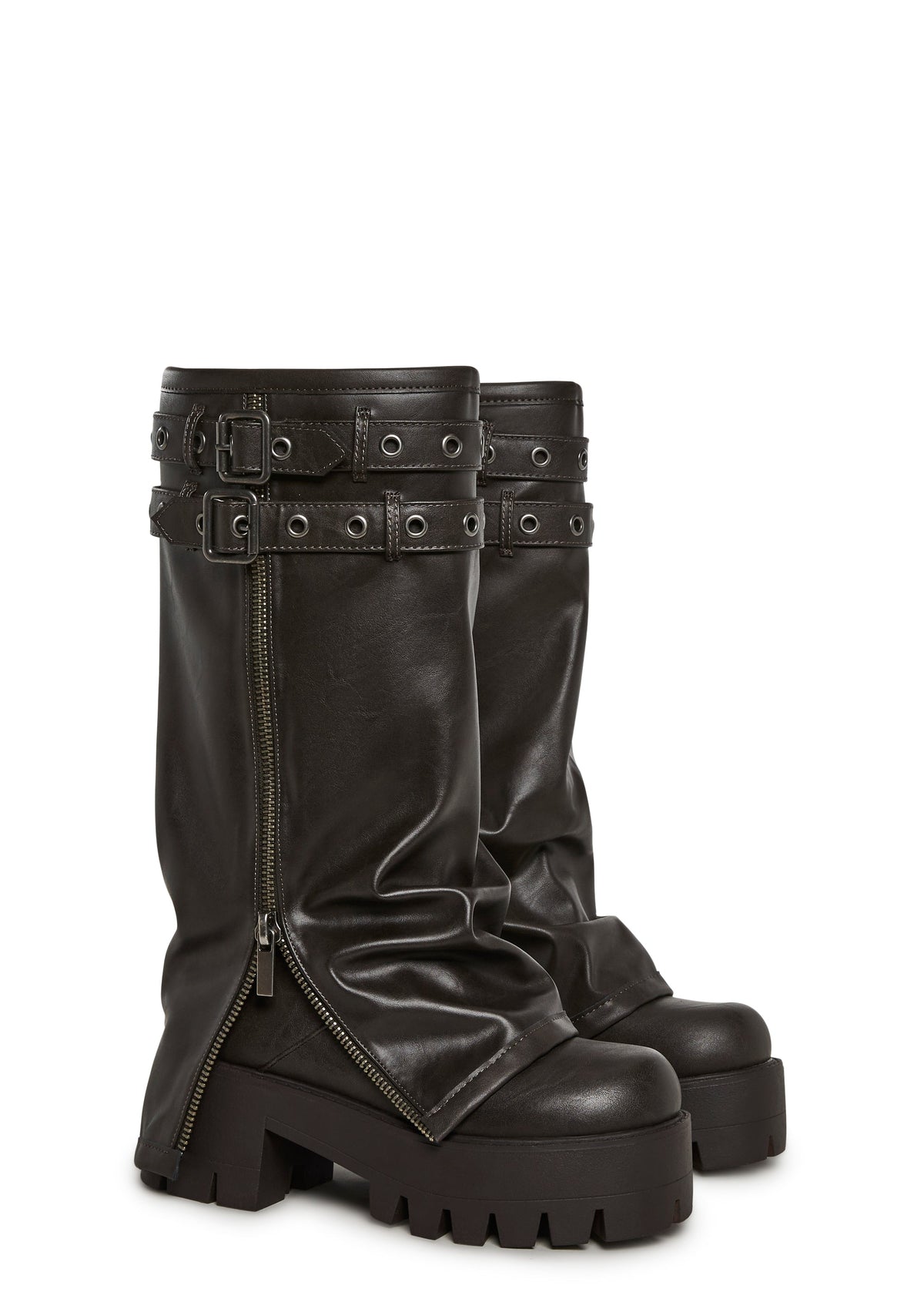 Warp Knee High Pant Boots - Brown