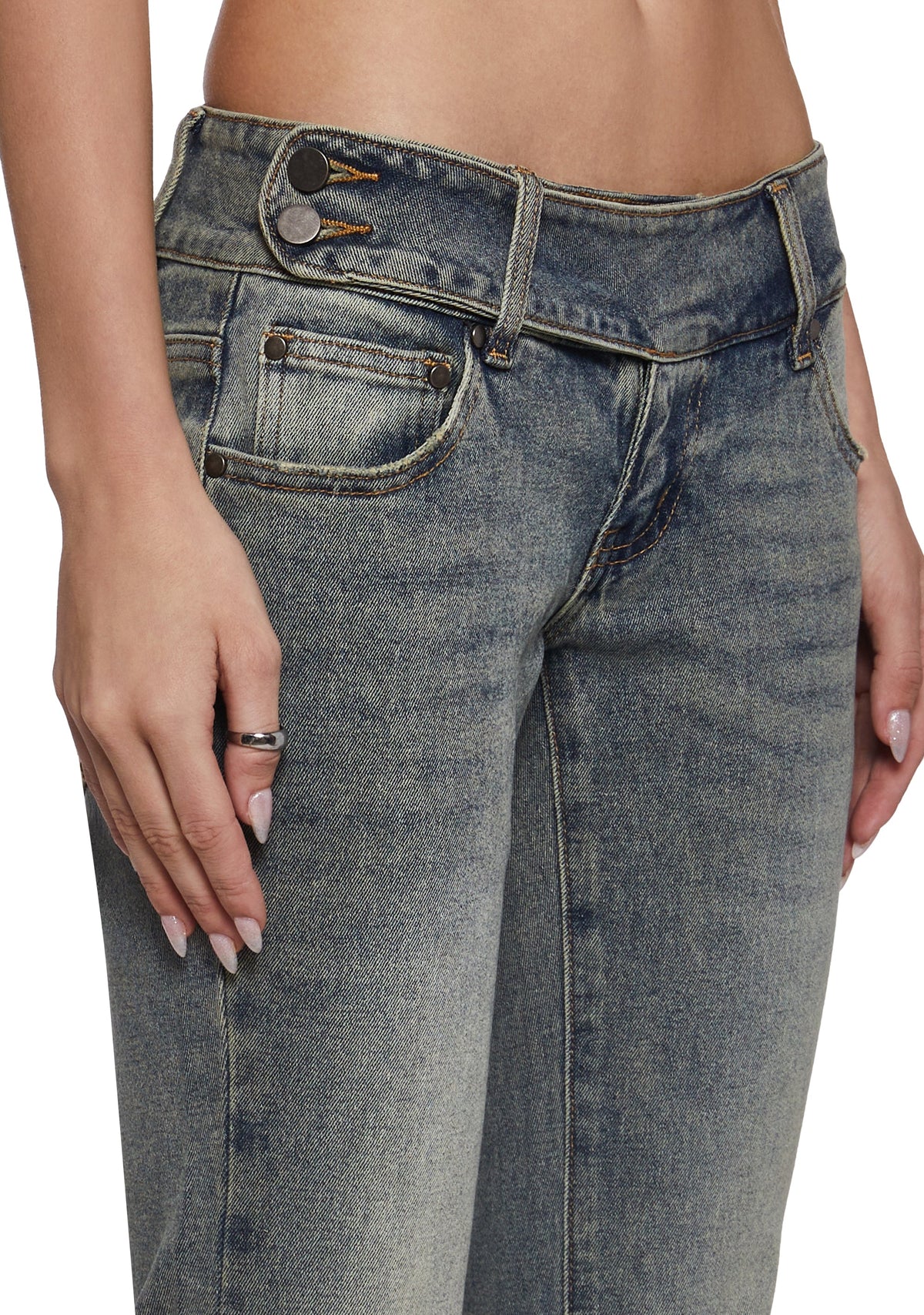 Devon Side Belt Low Rise Jeans