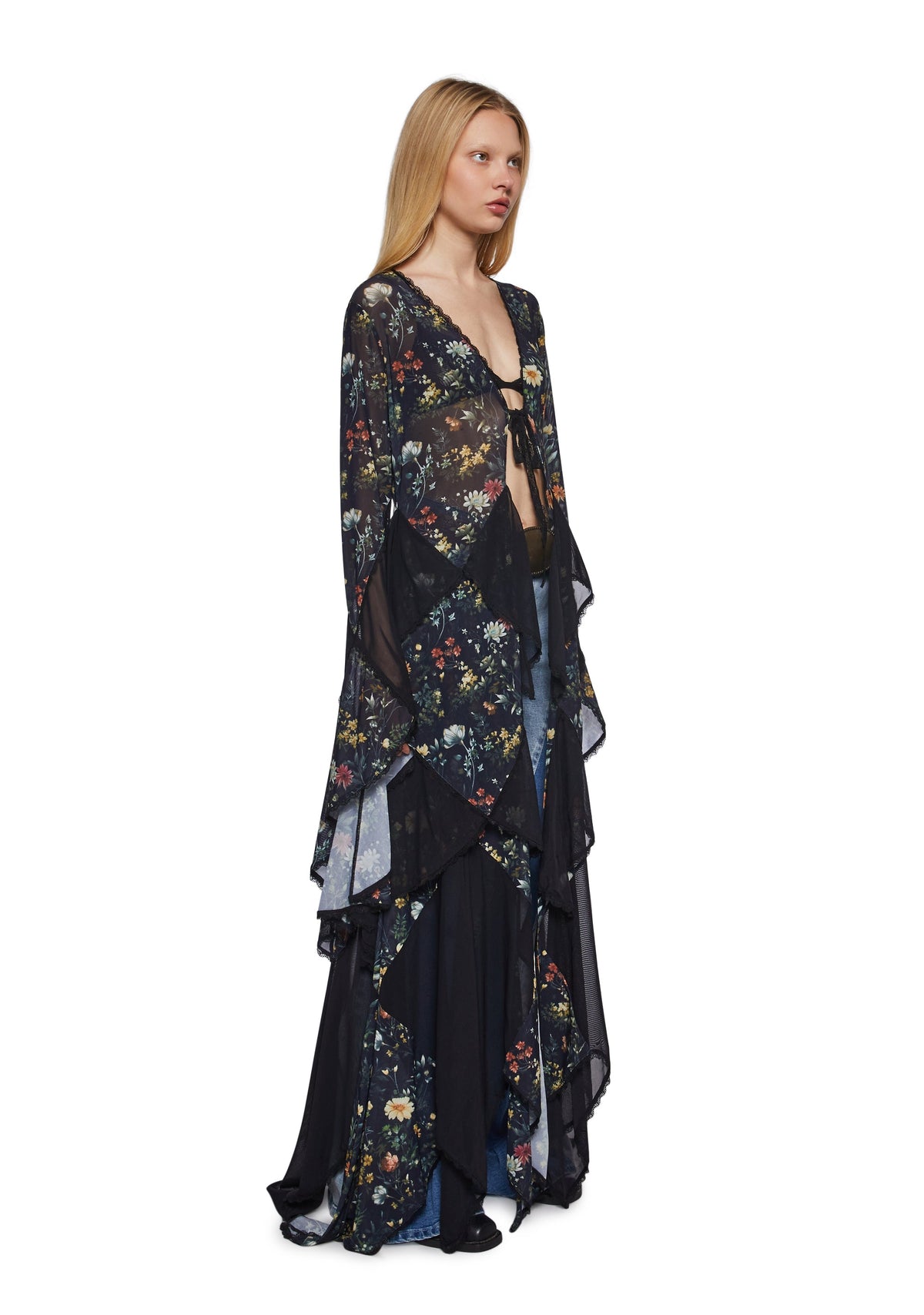 Bohemian Woman Floral Duster