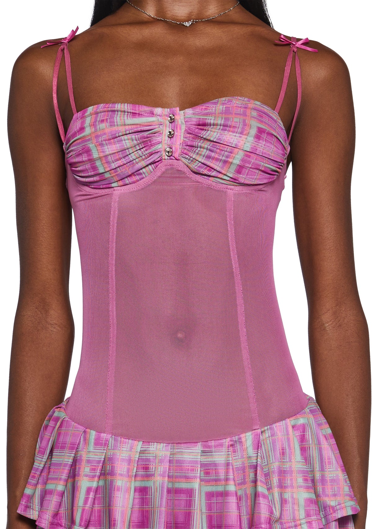 Secret Notes Plaid Mini Dress
