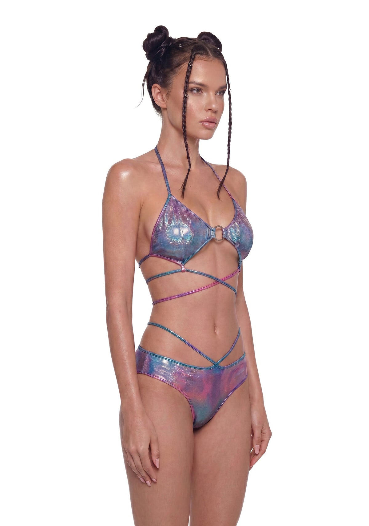 Metallic Strappy Festival Set - Blue