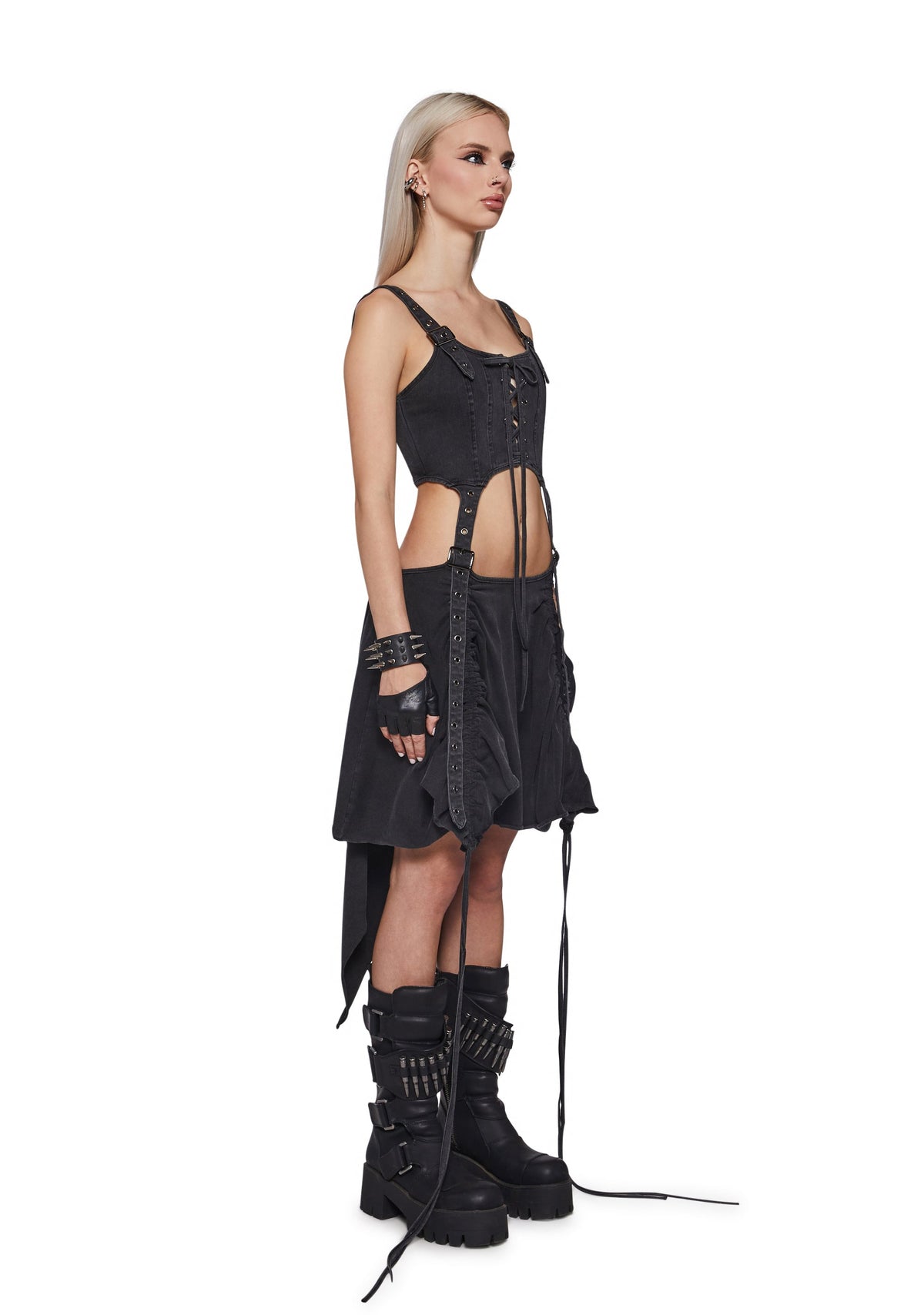 Siren Corset Waist Cut Out Midi Dress