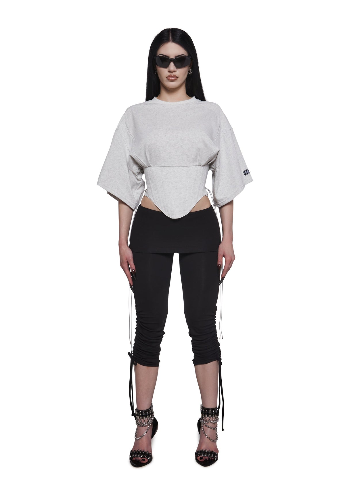 Team Player Corset T-Shirt - Gray
