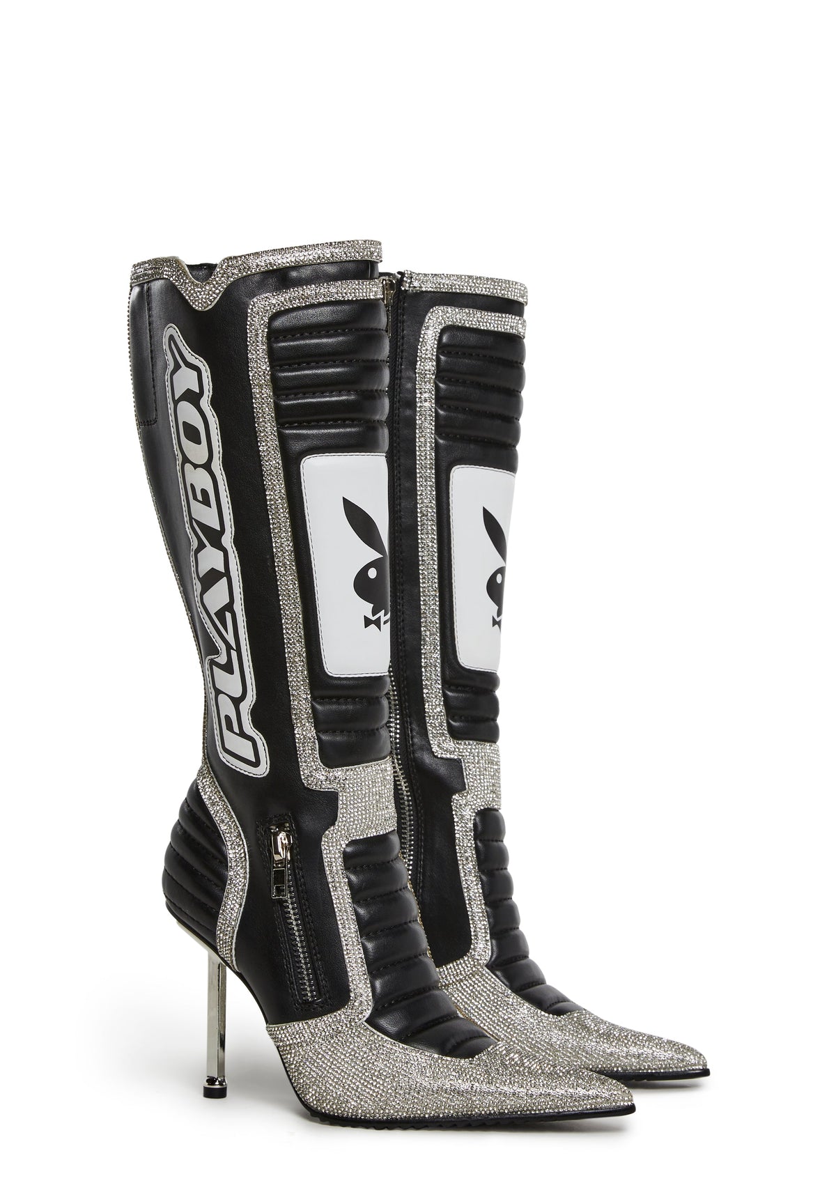 Revved Up Ready Moto Boots - Rhinestone