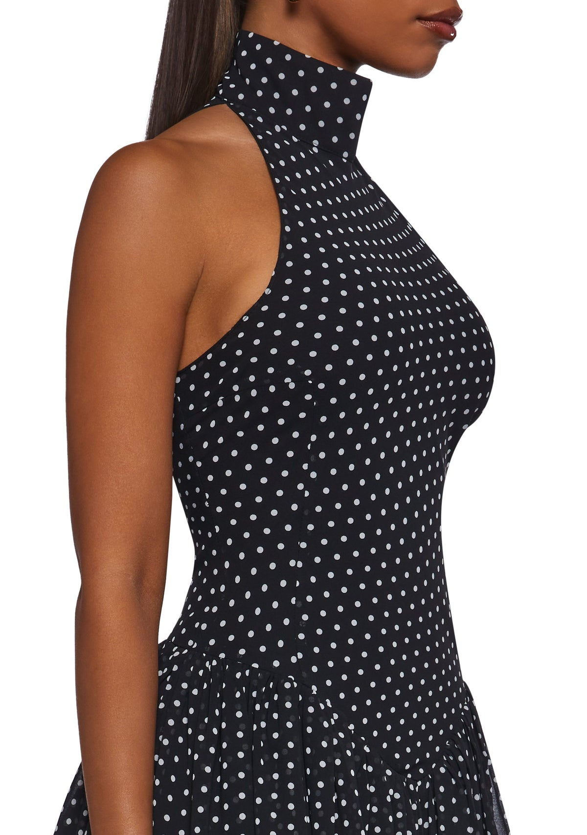 Main Character Polka Dot Dress - Black