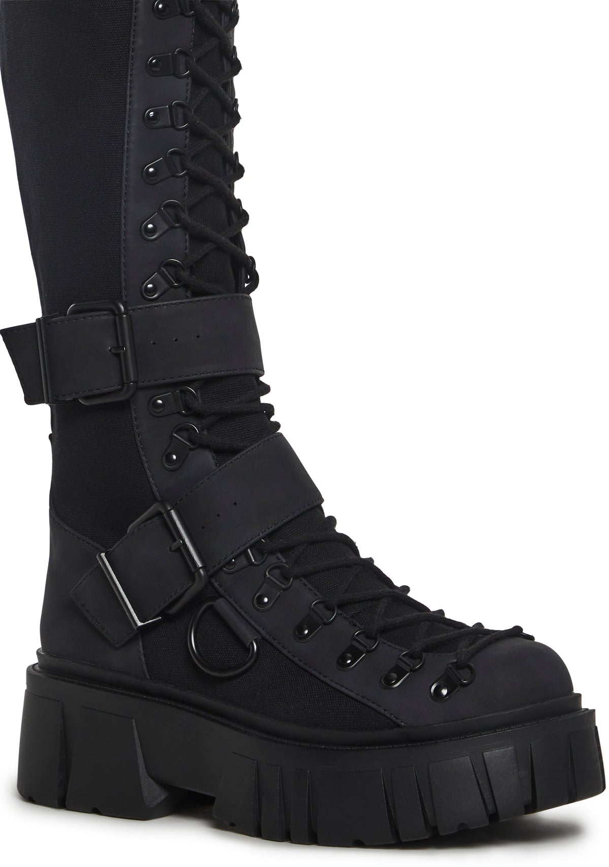 Low Traitor Knee High Boots - Black