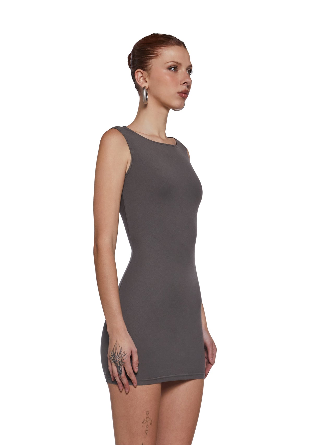 Chic Angles Mini Dress - Gray