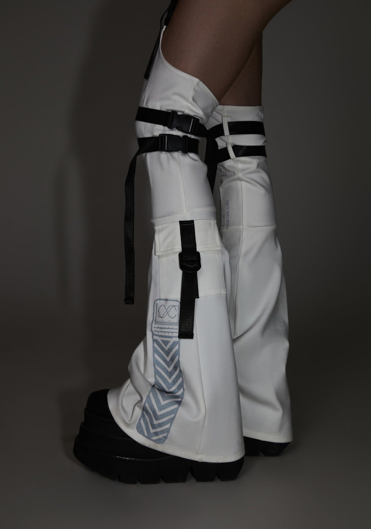 Digital Lands Bodysuit And Leg Warmers Set - White