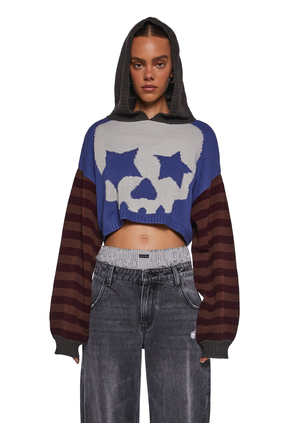 Who Invited You Cropped Hoodie