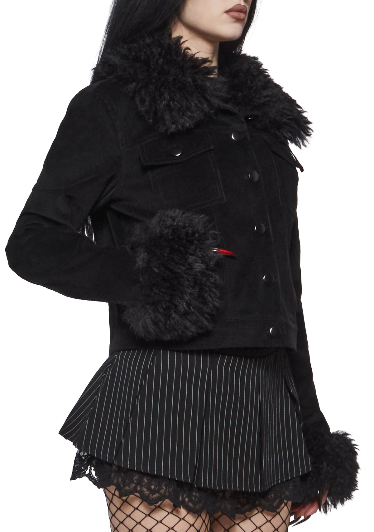 Sybil Corduroy Jacket with Faux Fur