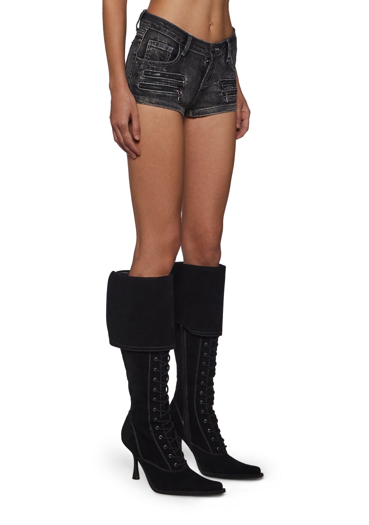 Effy Super Low Rise Denim Shorts