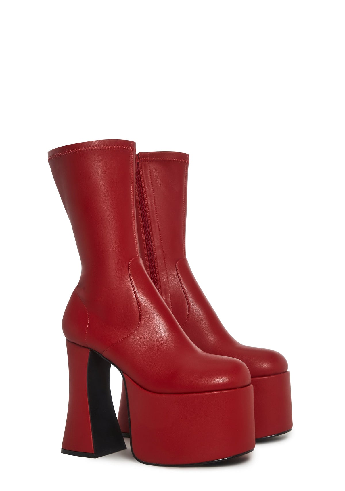 Retro Party Stretch Boots - Red