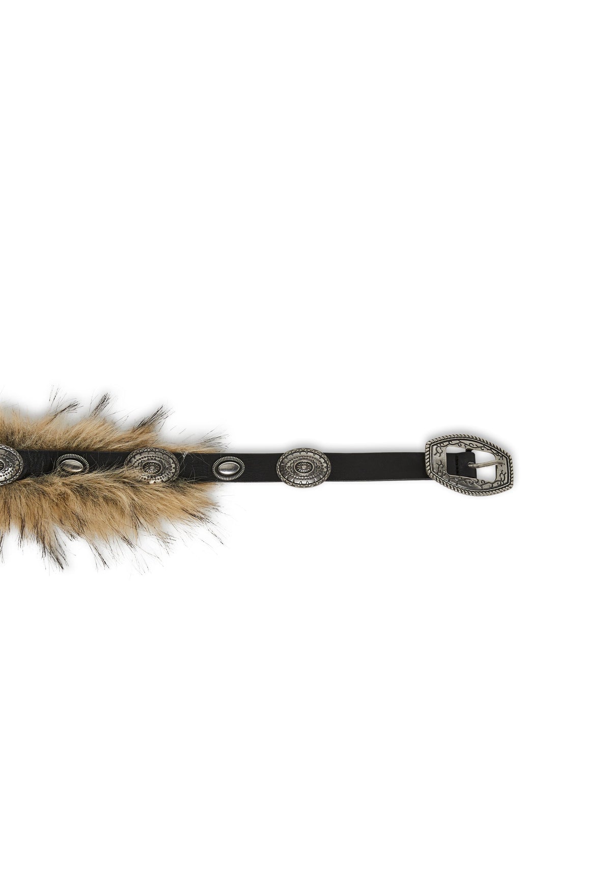 Frontier Medallion Belt with Fur