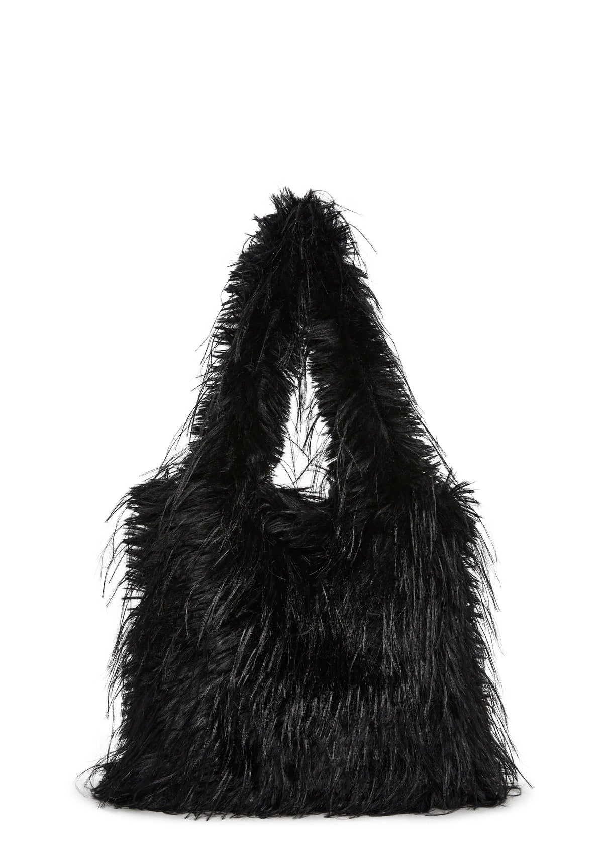 Star Dream Faux Fur Shoulder Bag - Black