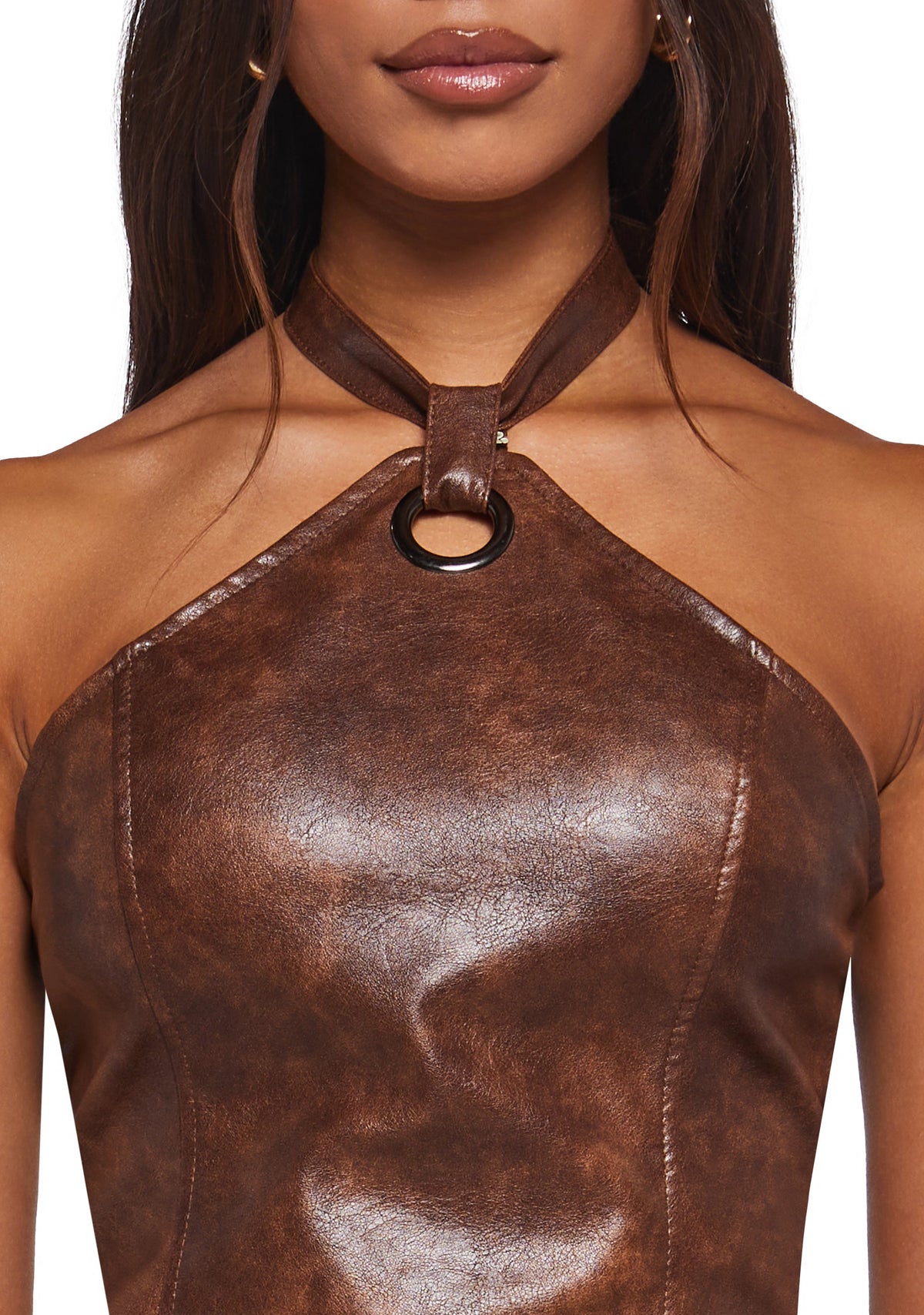 High Brow Halter Top - Brown