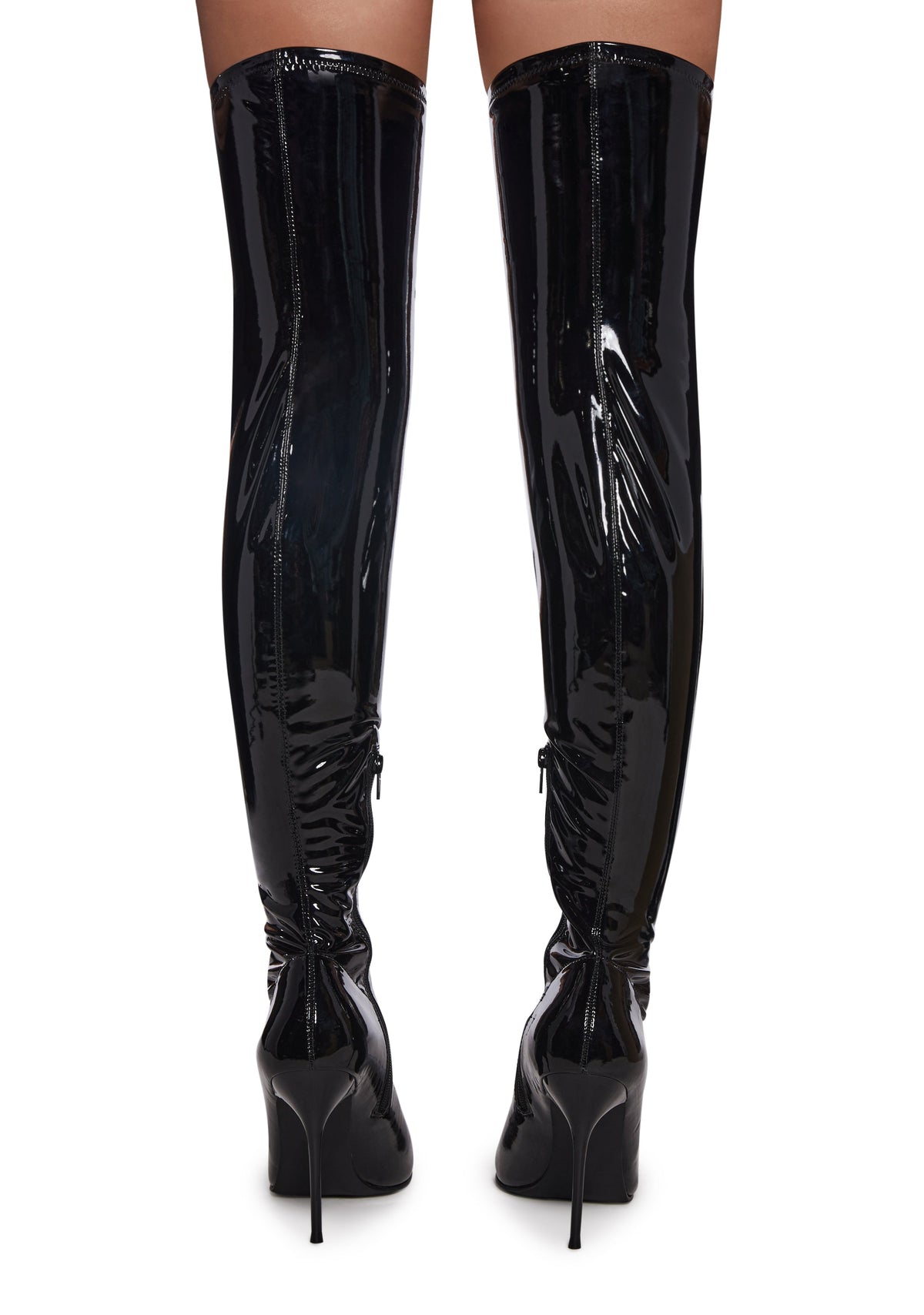 Thigh High Stretch Boots - Black