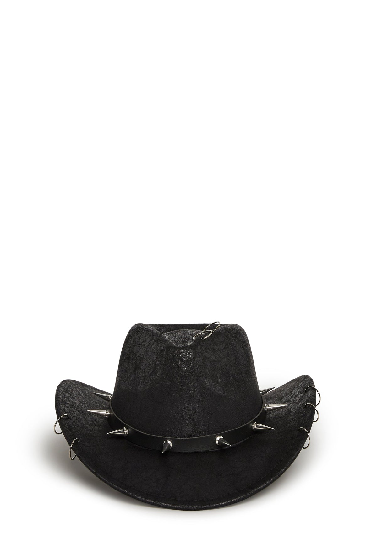 Pierced Grungy Cowboy Hat - Black