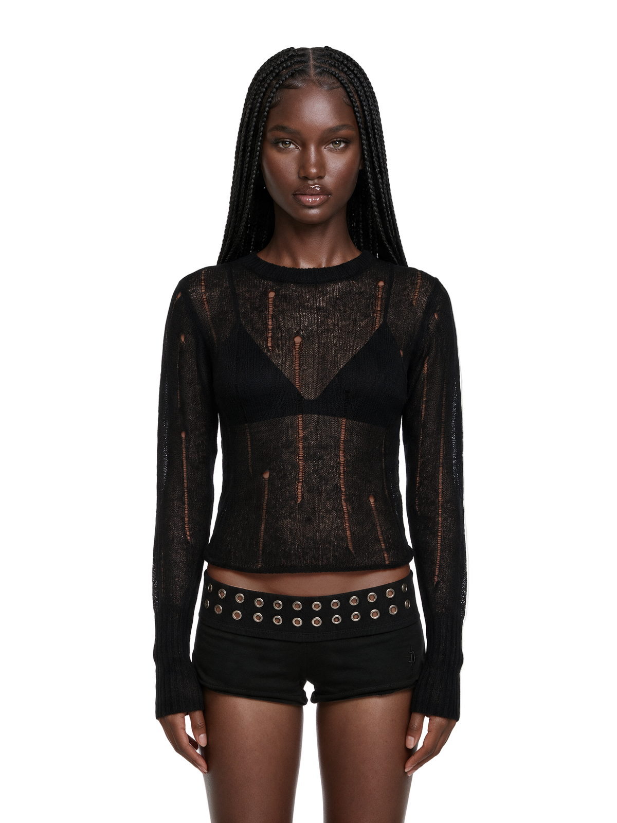 Remix Distressed Pull Over Sweater