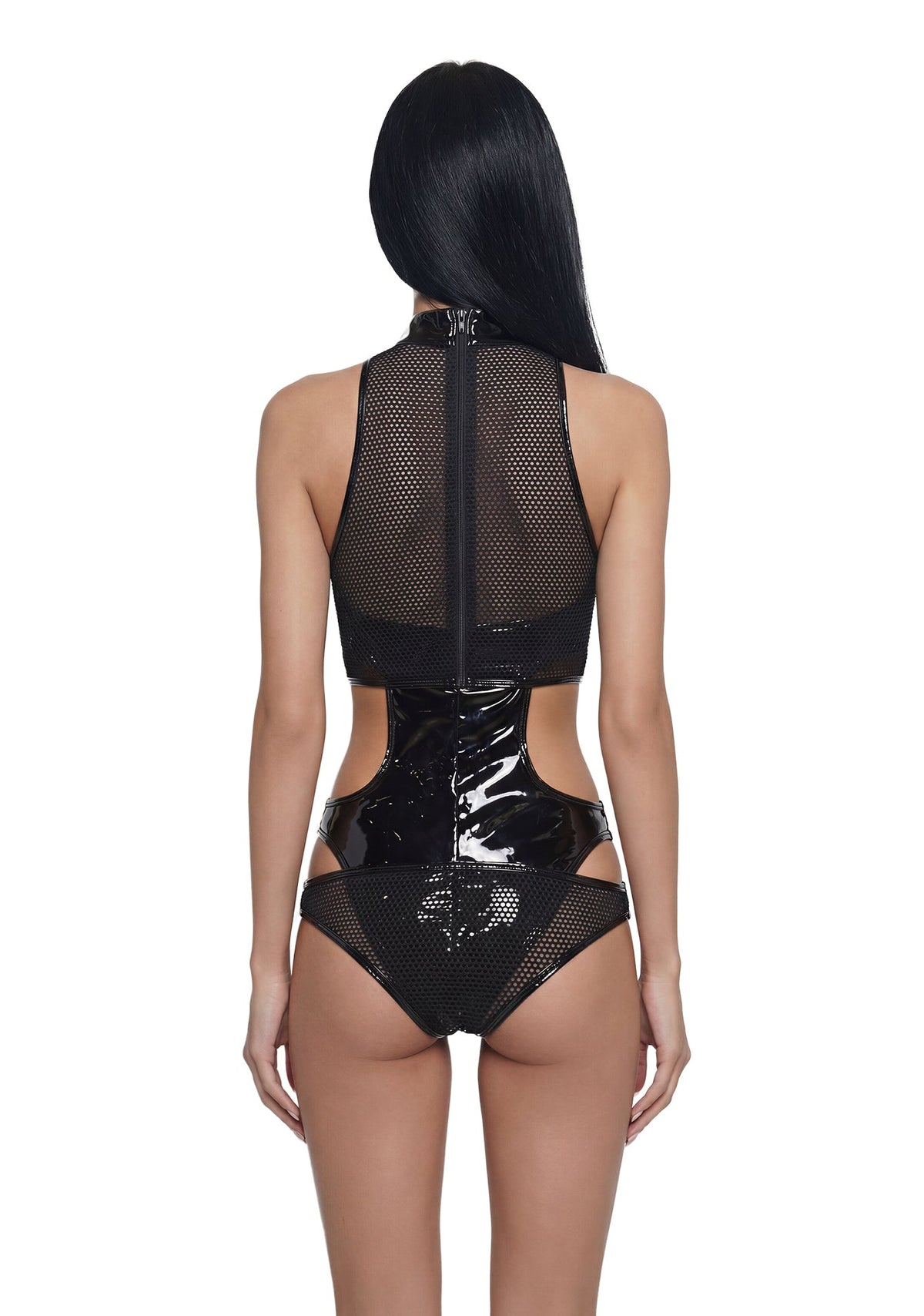 Trinity Patent Cut Out Bodysuit