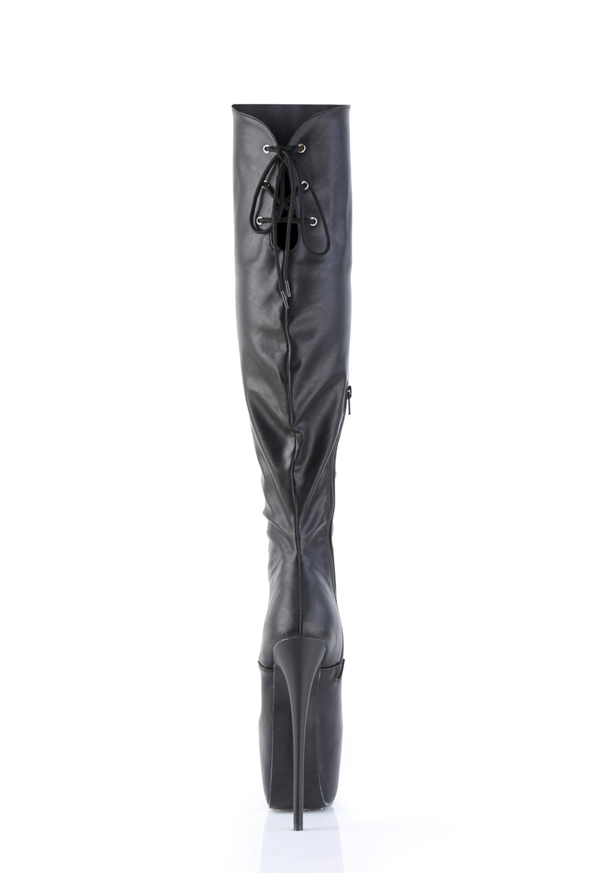 Jubilant-3012 Platform Over-The-Knee Boots-Black PU