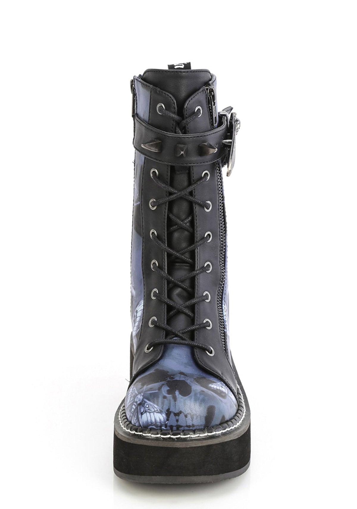 Emily-352 Painted Moth Platform Combat Boots