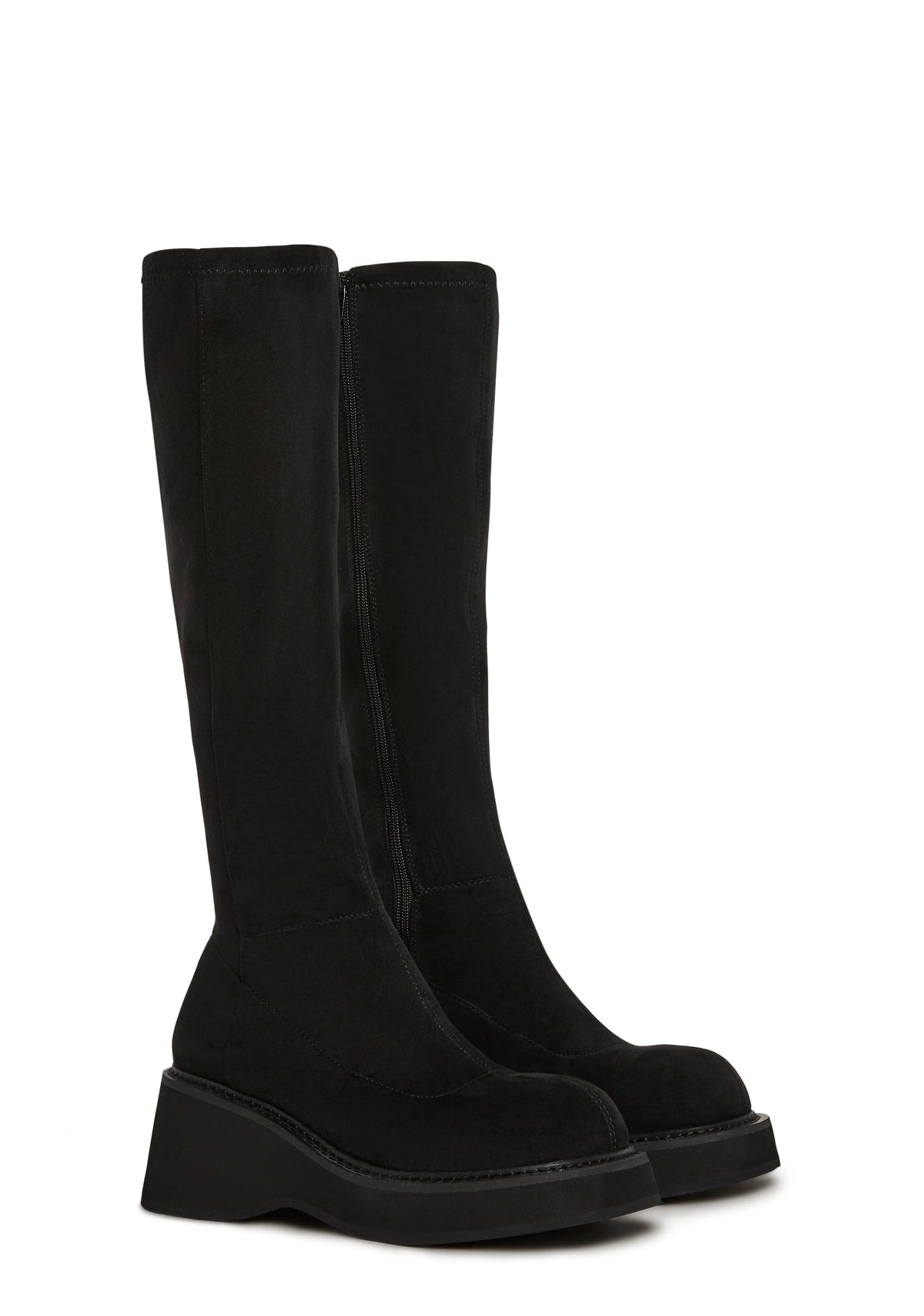 Cece Suede Knee High Stretch Platform Boots