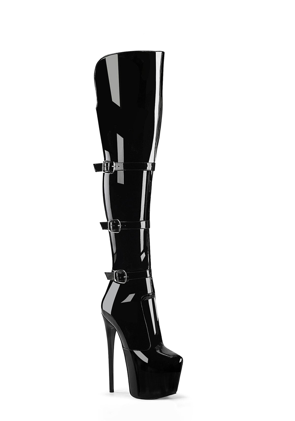 Jubilant-3018 Platform Over-The-Knee Boots-Black
