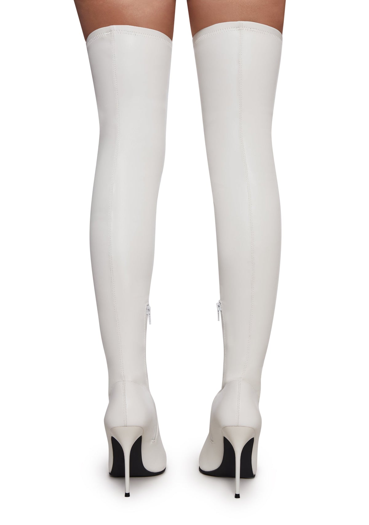 Thigh High Stretch Boots - White