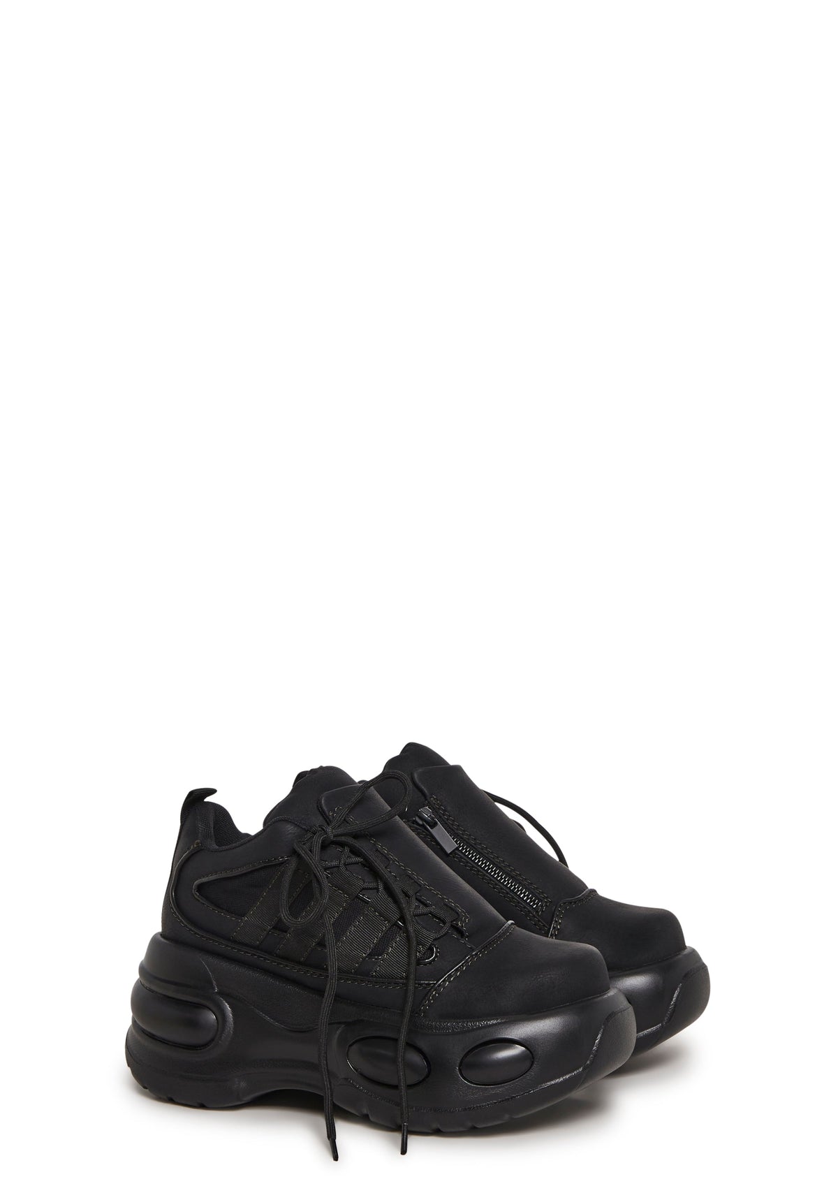 Drift Side Lace Platform Sneaker - Black