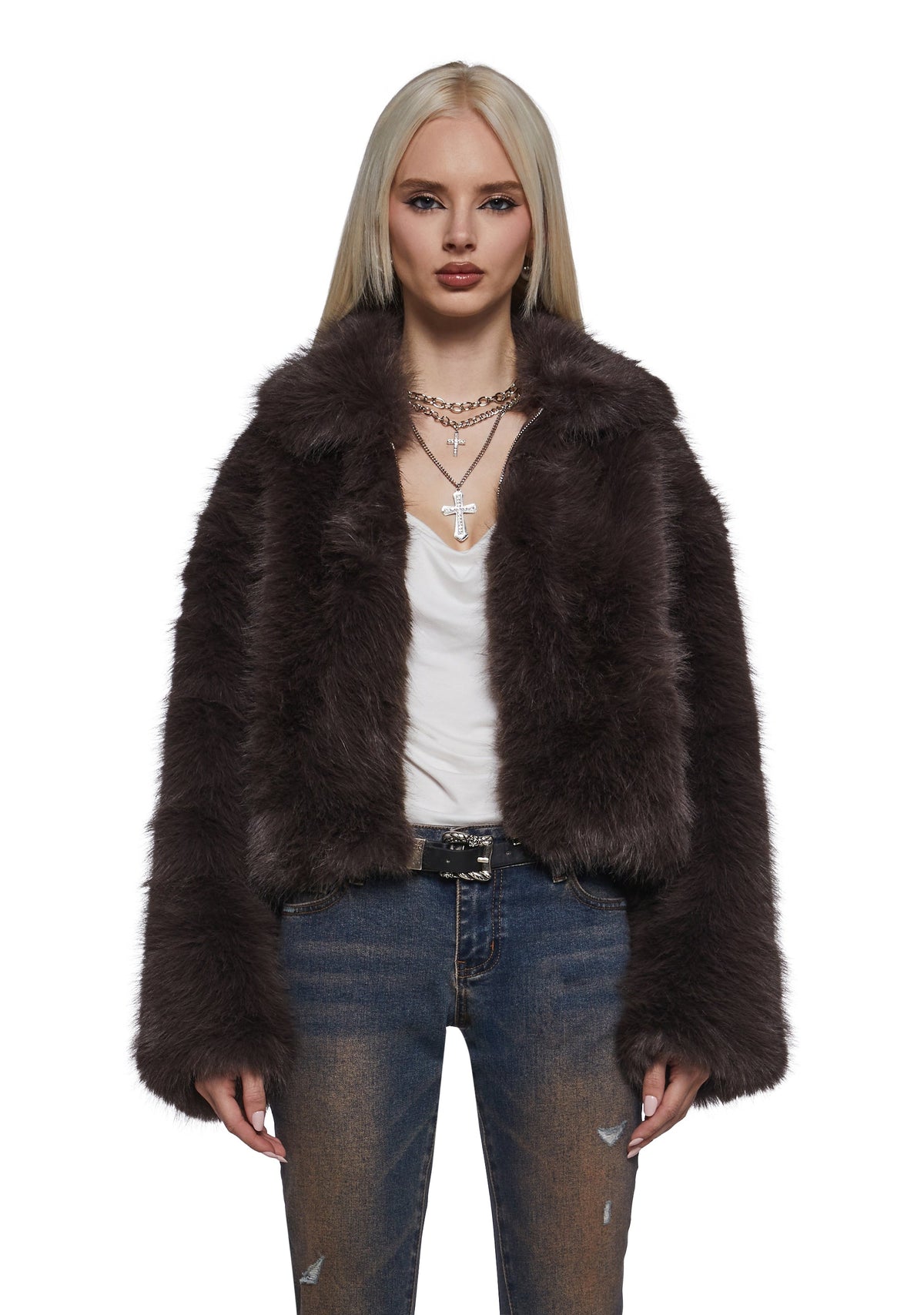 Cancelled List Faux Fur Coat