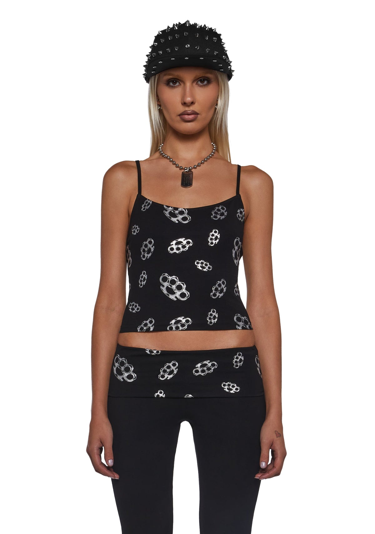 Ciska Brass Knuckle Crop Tank Top