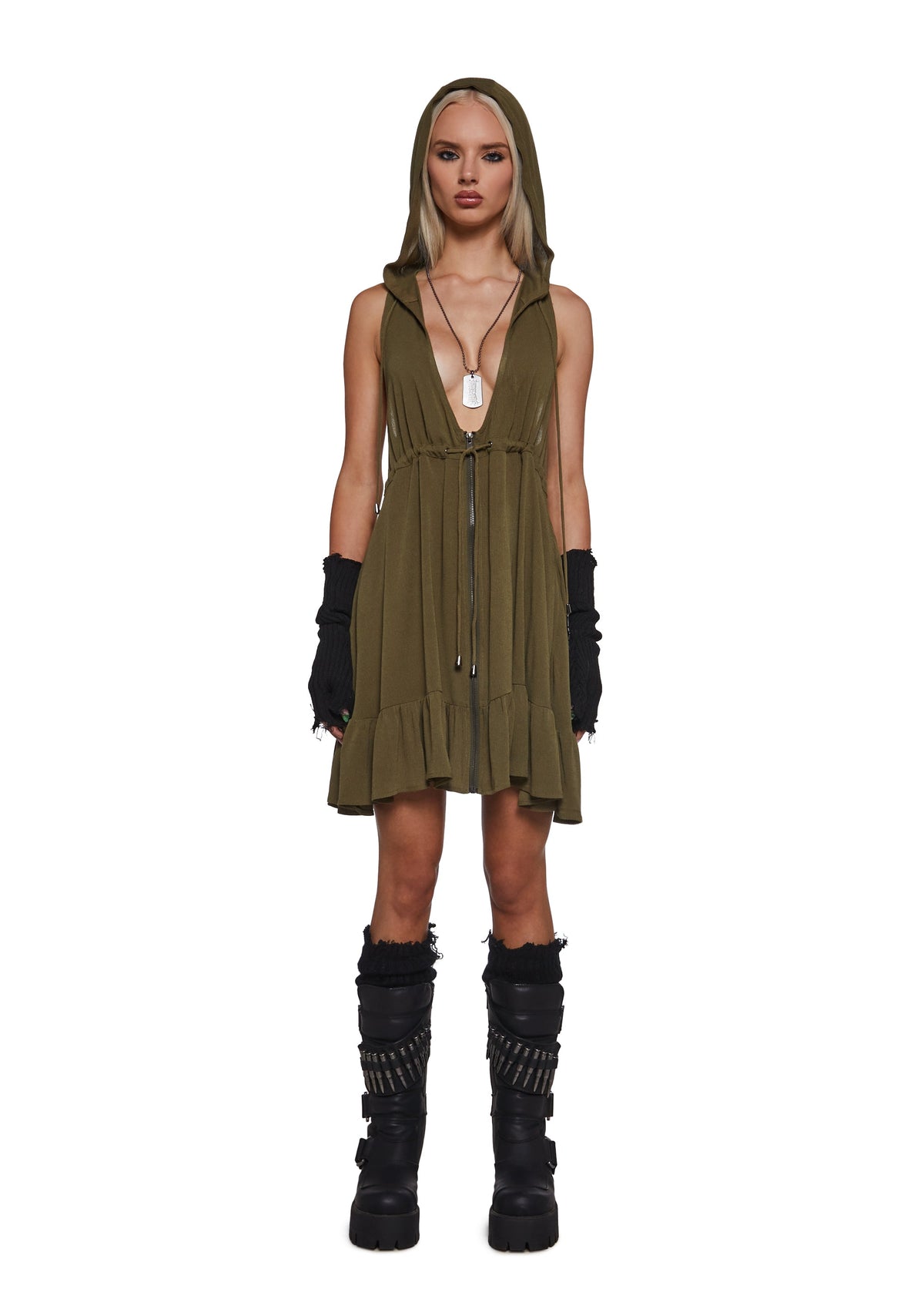 Outro Hooded Woven Dress