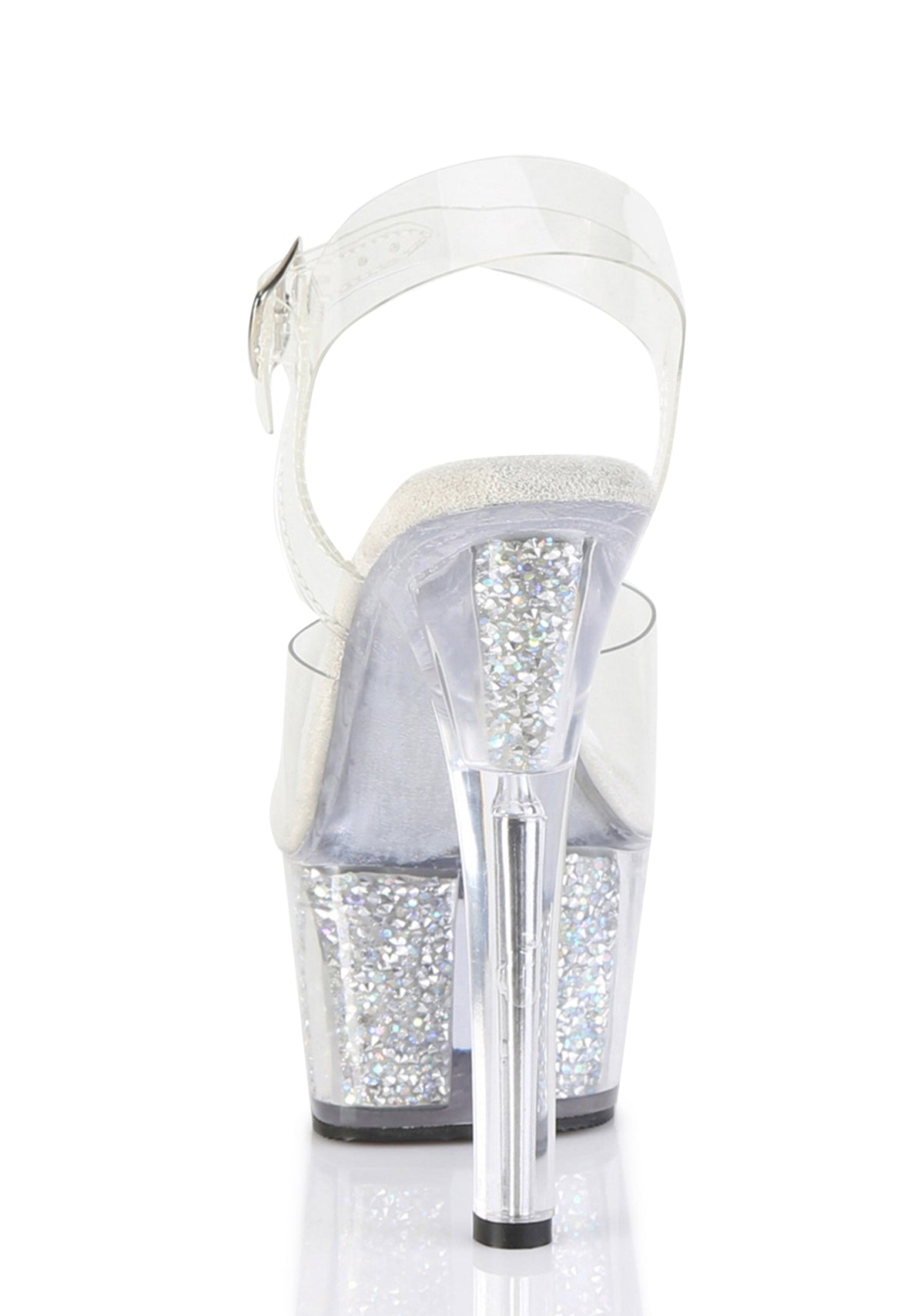 Aspire-608RSI Platform Ankle Strap Sandals-Clear