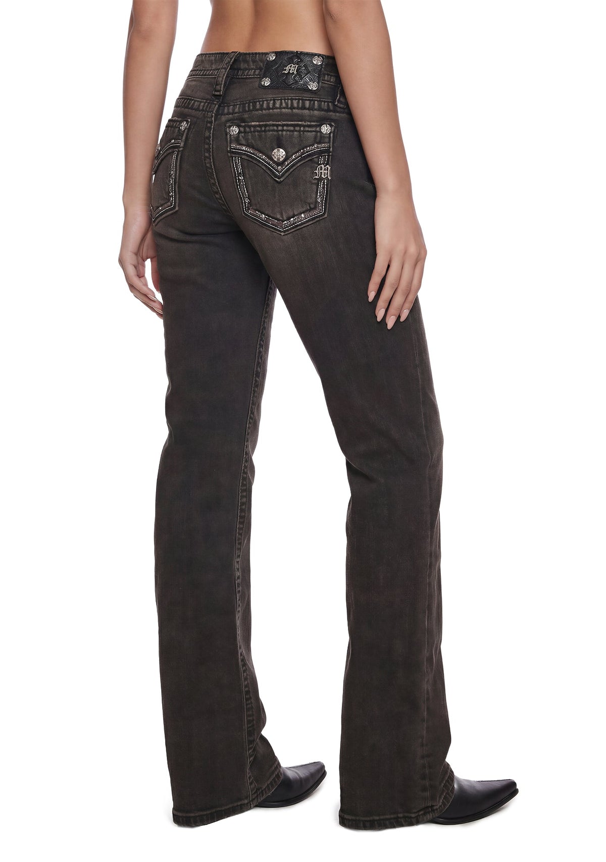 Sedona Border Stitched Low Rise Slim Wide 32"