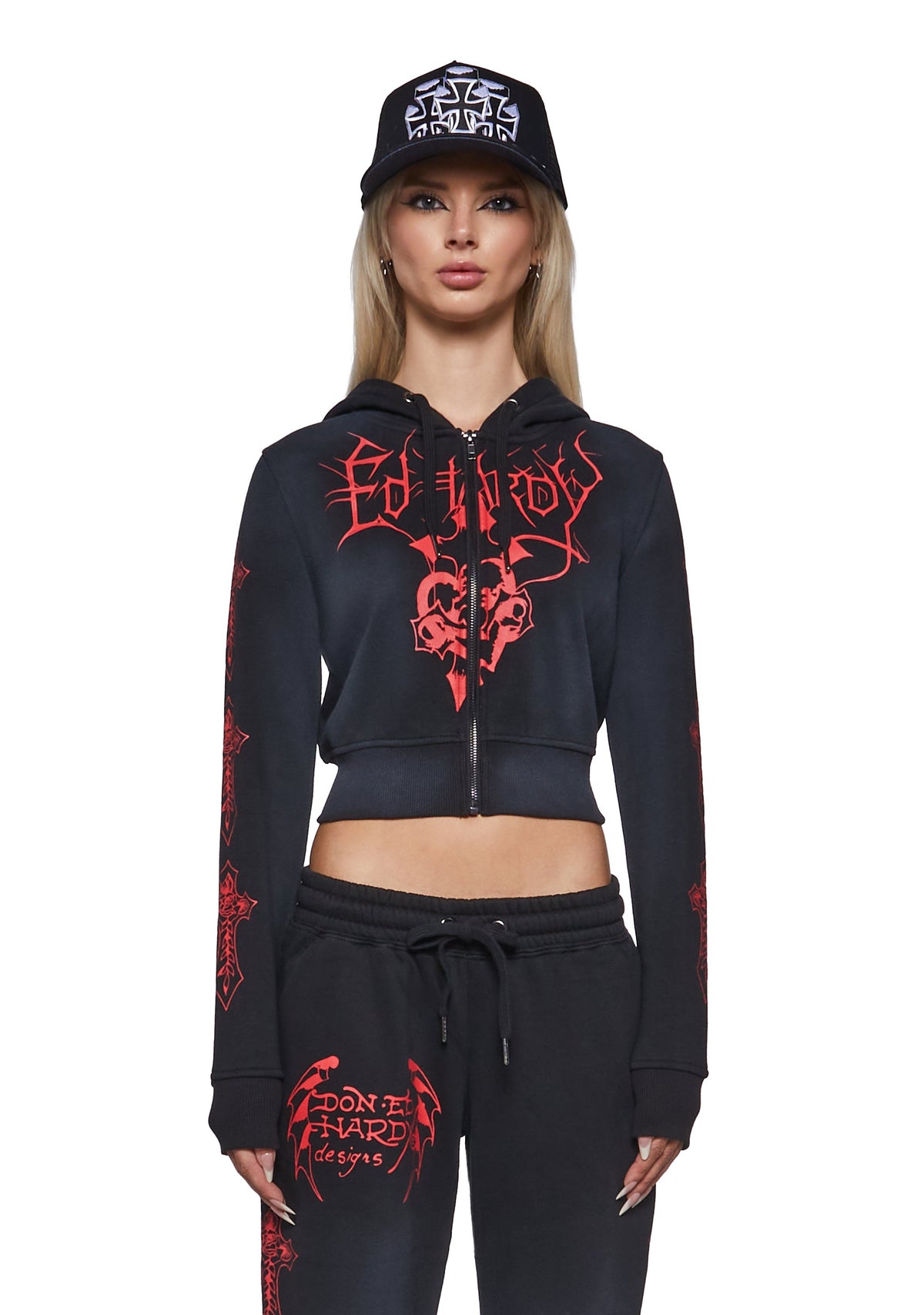 Crosses Zip Front Hoodie