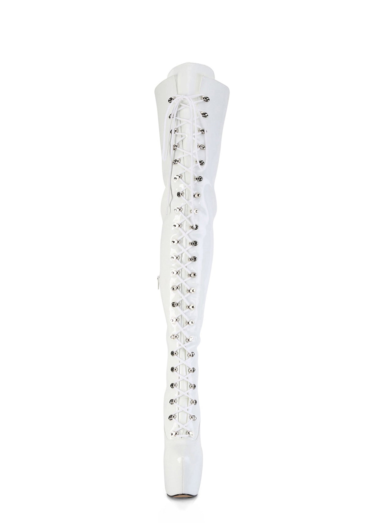 Jubilant-4012 Platform Crotch Boots-White