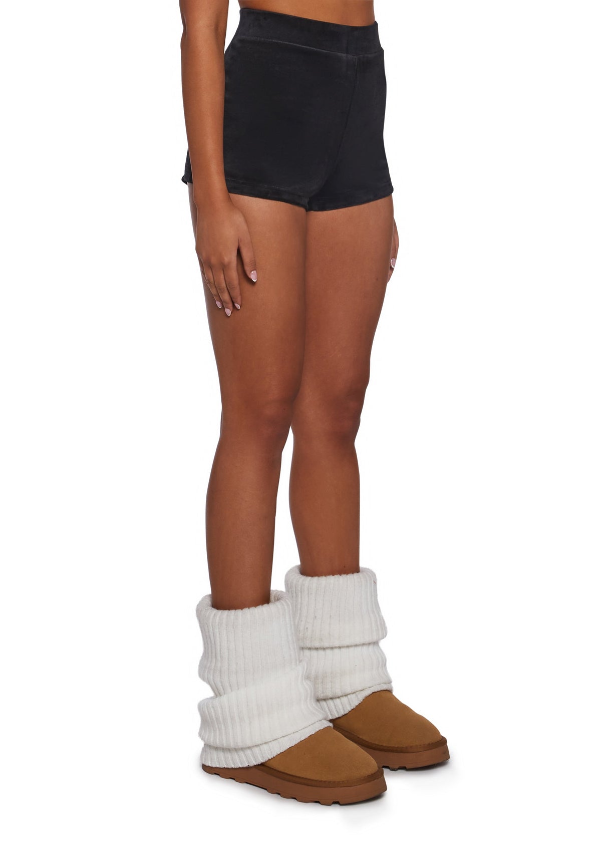 Solid Hot Shorts With Ombre Hotfix