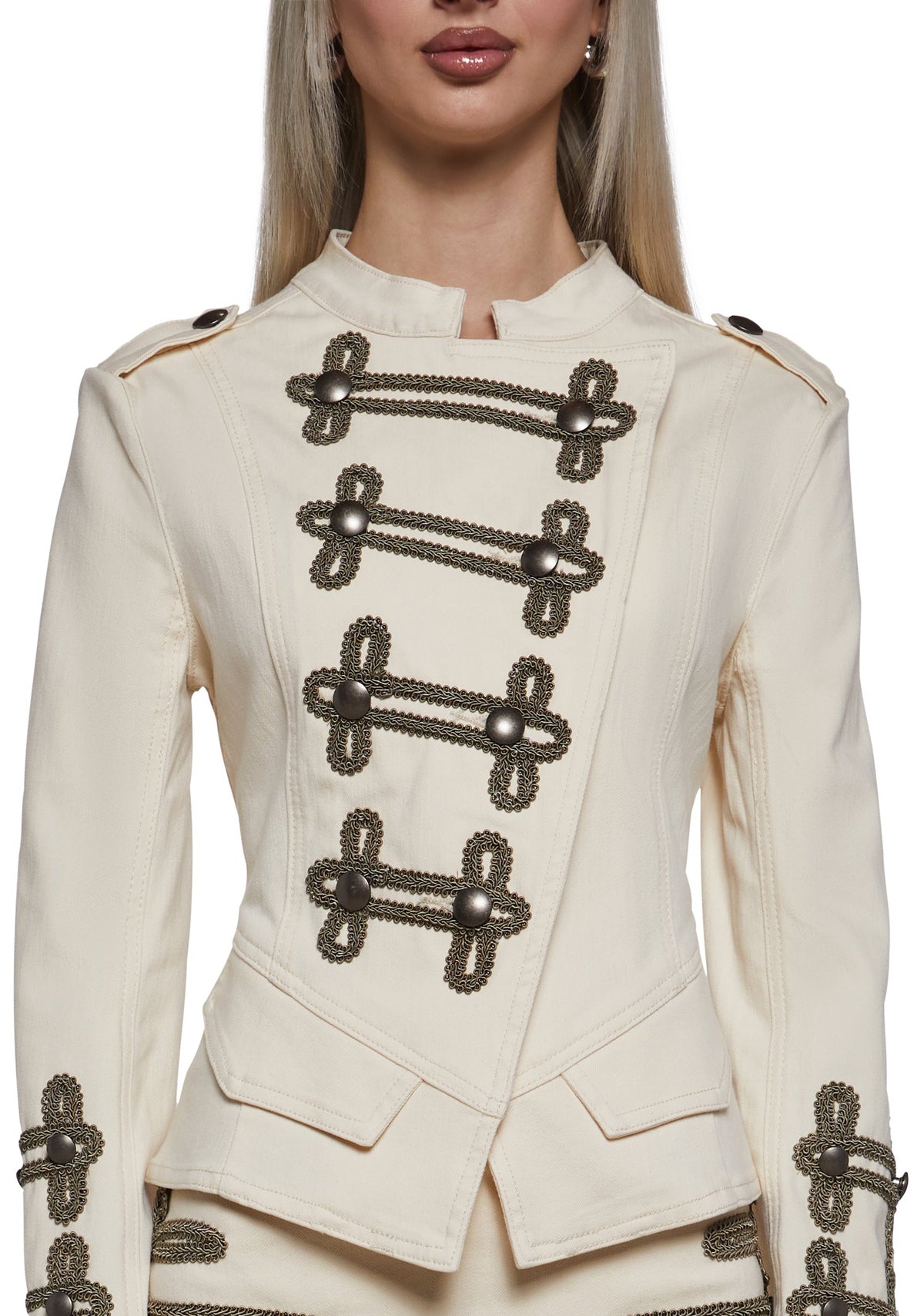 Military Parade Twill Jacket - White