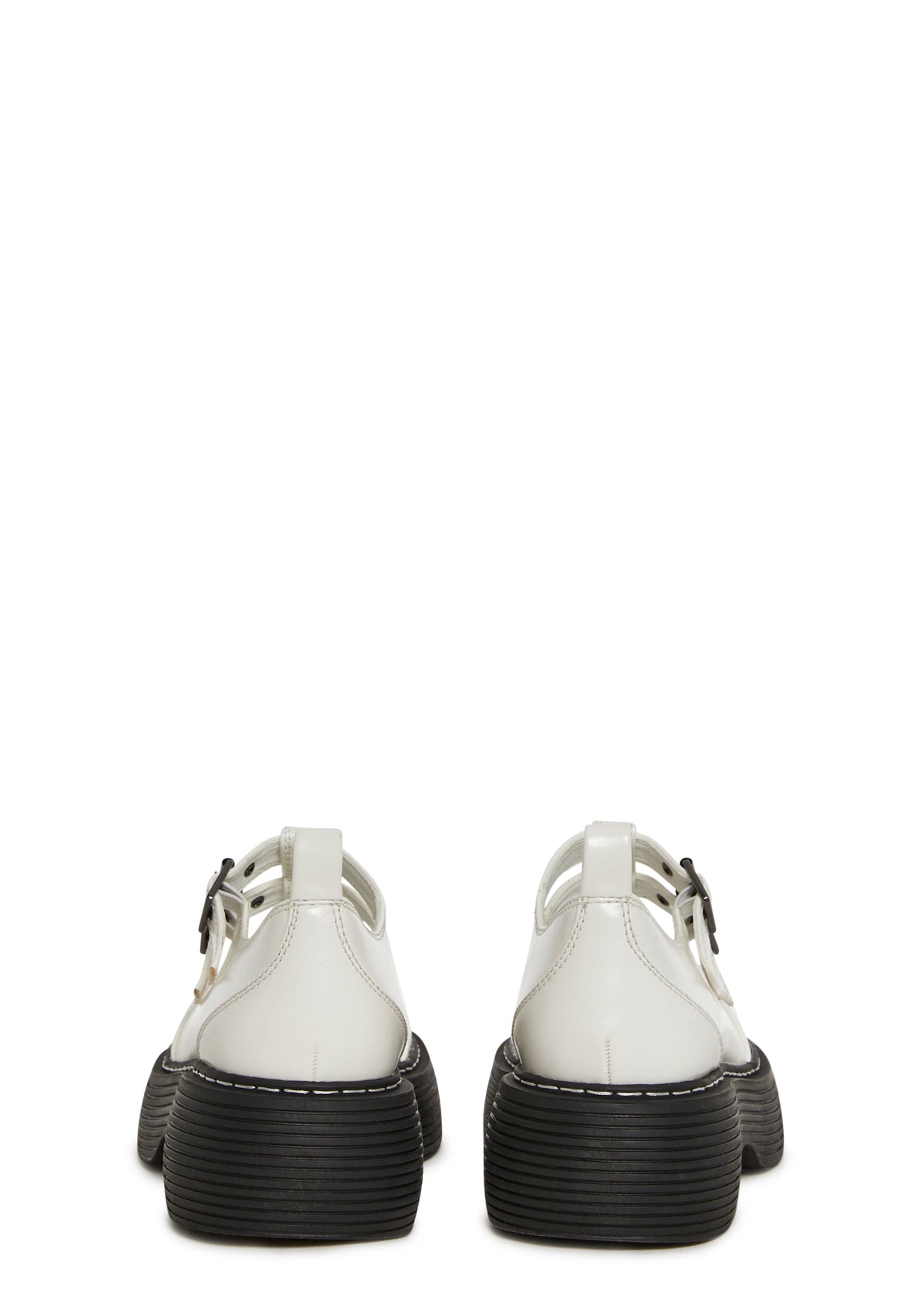Double Strap Mary Jane - White