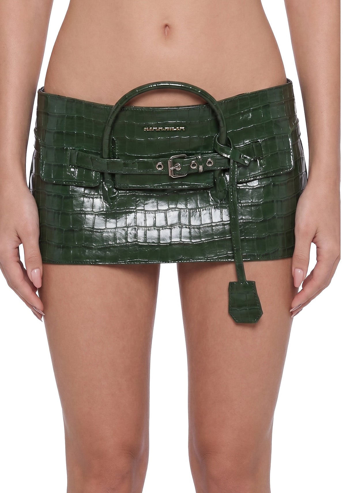Heiress Handbag Mini Skirt - Green Croc