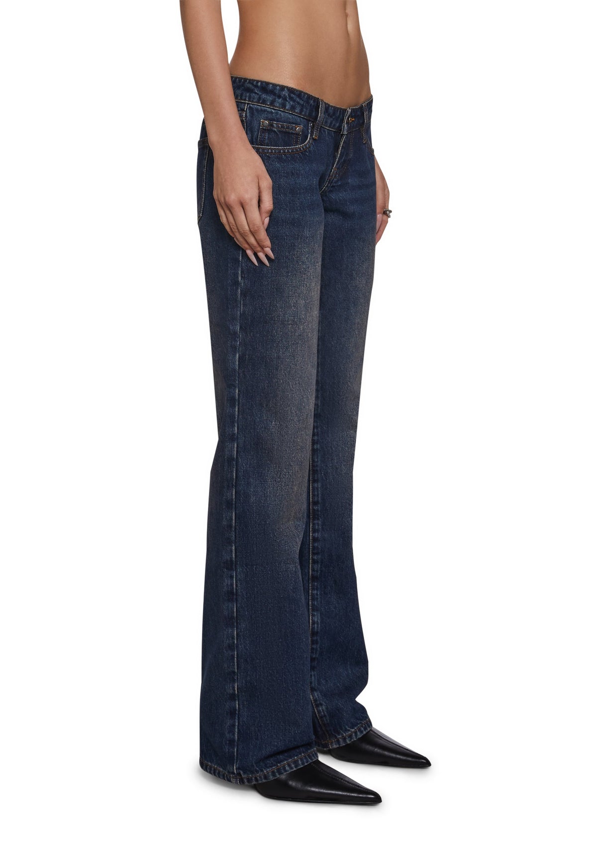 Riley Low Rise Boyfriend Jeans - Dark Blue