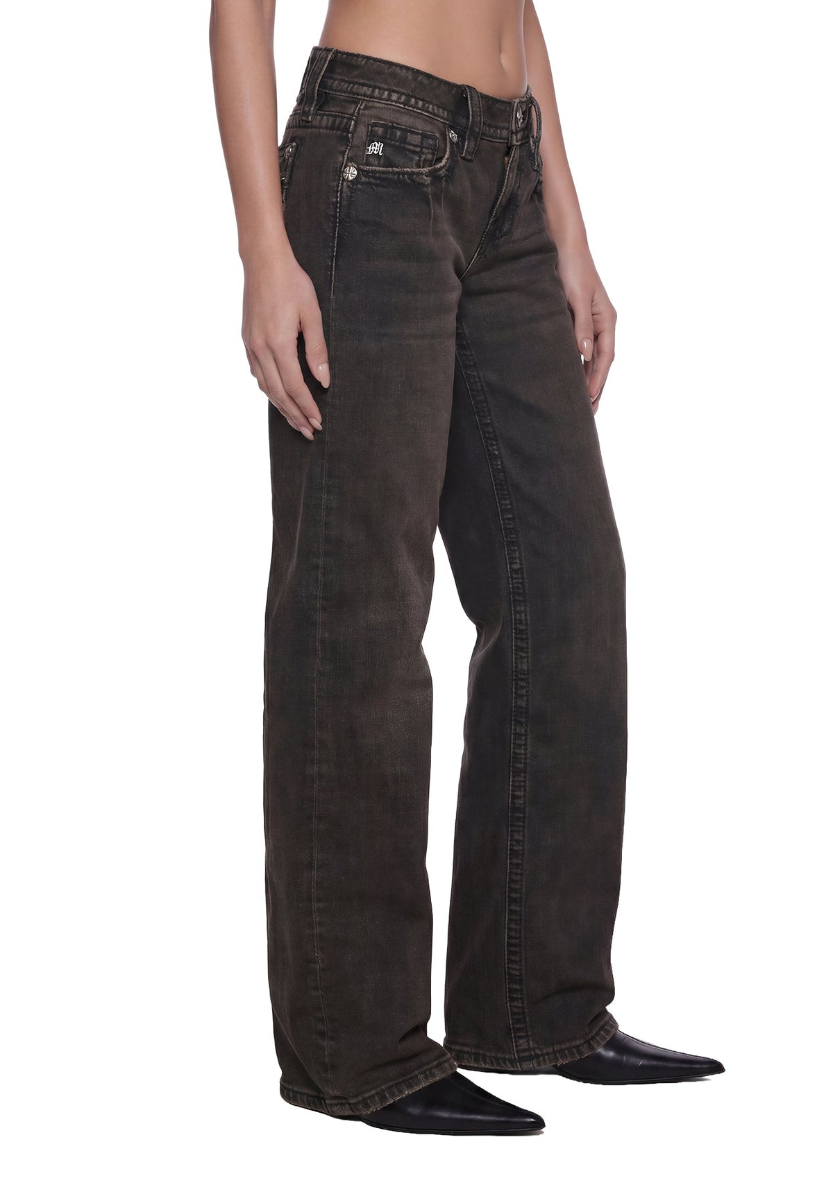 Sedona Border Stitched Low Rise Slim Wide 32"