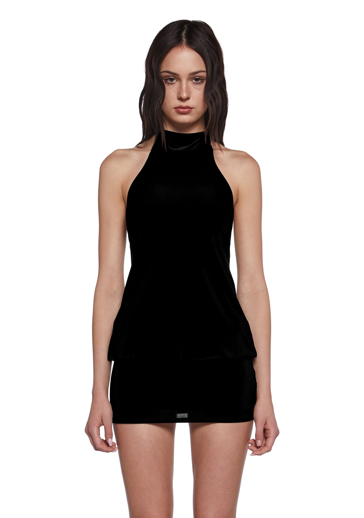 Club Moves Halter Dress - Black