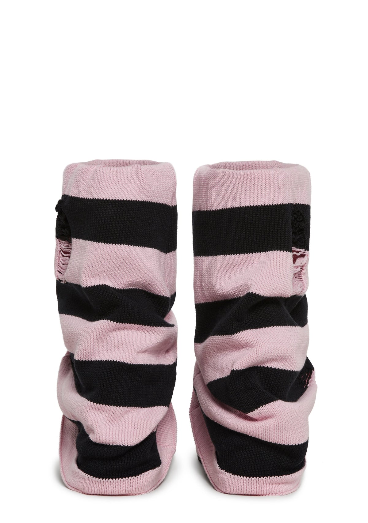 Snuggle Stripes Platform Boots - Black/Pink