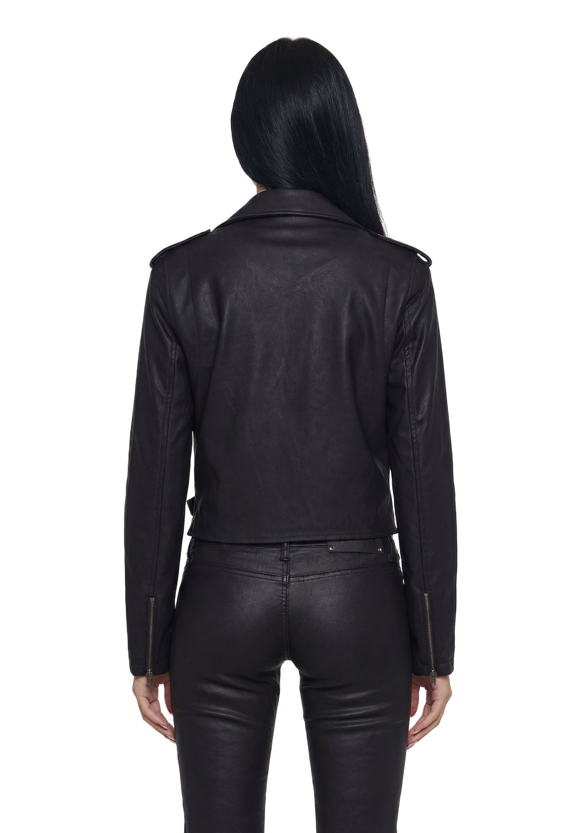 Siren Waxed Leather Moto Jacket