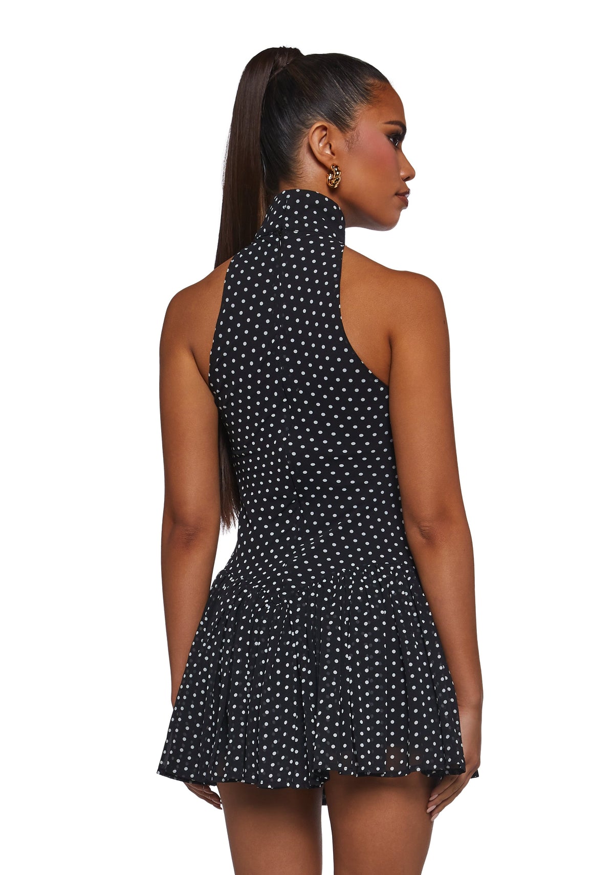 Main Character Polka Dot Dress - Black