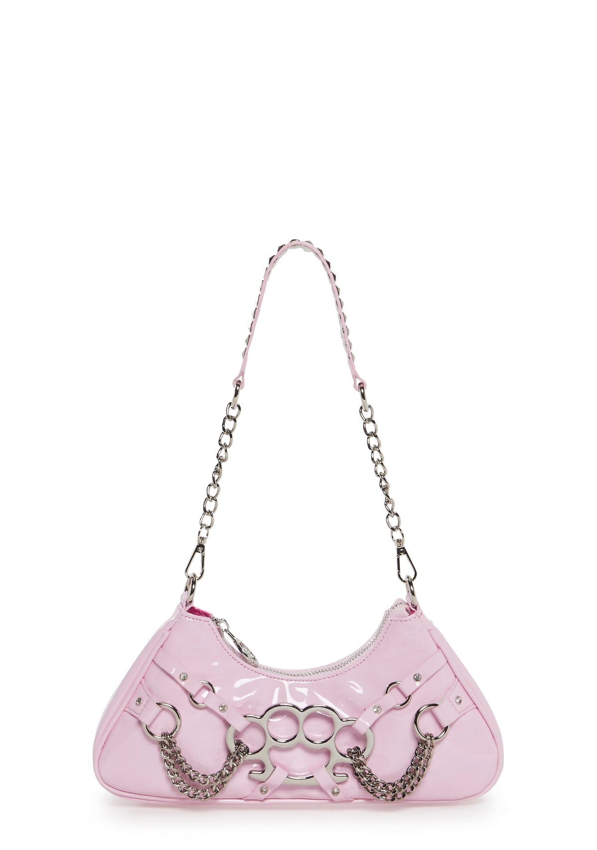 Ciska Brass Knuckle Shoulder Bag - Pink